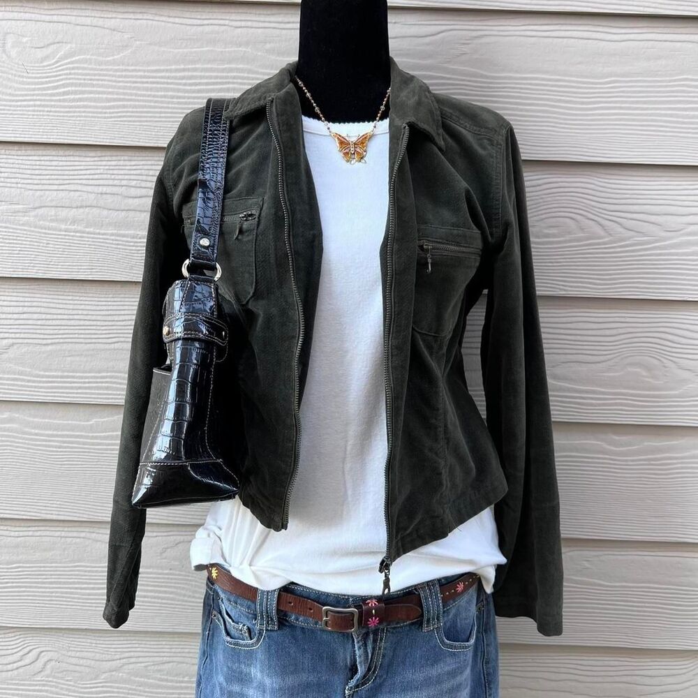 Vintage Green suede White Stag Jacket